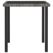 MAISON CHIC Vrtna miza - Vrtna jedilna miza siva 70x70x73 cm poli ratan, (21715482)
