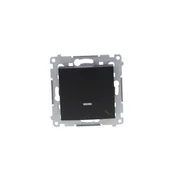 shumee Simon 54 Stopniščno stikalo z LED osvetlitvijo ozadja (modul) 10AX 250V hitri konektorji, mat črna DW6L.01/49