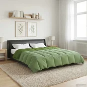 Vidaxl Zimska posteljnina Šonerisan Zelena 200 x 200 cm Mikrovlakna