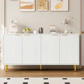 SONNENH Kredenca, 160 x 80 x 40 cm, MDF/iverna plošča, bela, 160 x 40 x 80 cm, zaprti prostor za shranjevanje, za urejeno shranjevanje