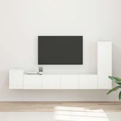 Set TV komoda Zidne 3 pcs Visoki sjaj bijela Konstruirano drvo