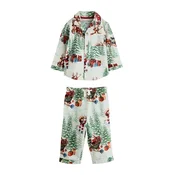 Next Pižama rjava/zelena/rdeča/bela