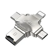 USB-C v USB-A OTG adapter Yesido GS13 z vgrajenim čitalnikom kartic, 480Mbps - silver