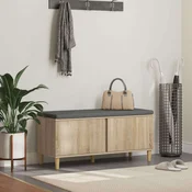 vidaXL Haldna klop z blazino z vrati Sonoma hrast 60 x 38 x 46 cm