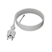 3 m priključni kabel z ravnim vtičem 250 V 16 A 3 x 1,5 mm2 IP44 H05VV-F PP-40H bel W-98383