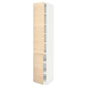 METOD Visoki element s policama/2 vrata, bela/Askersund im. svetlog jasena, 40x60x220 cm