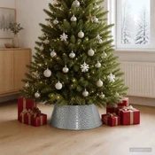 Vidaxl Krilo za božično jelko Oblika stožca Srebrna O 62 x 25 cm Jeklo