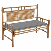 vidaXL Vrtna klop z blazino 120 cm bambus