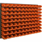 botle Stenska plošča za orodje 115x78 cm z 99 kos Škatla viseče Oranžna škatle Sistem za shranjevanje