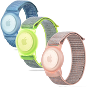 3X PAŠEK AIRTAG NYLON HEYBAND OTROŠKI SET ROZA/MODRA/LIMETA