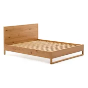 Zakonska postelja iz masivnega hrasta z letvenim dnom 180x200 cm v naravni barvi Alguema – Kave Home