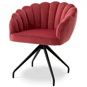 Casa Padrino luxury dining room chair red/black 65.5 x 64 x H. 78.5 cm - Swivel chair with fine velvet fabric - Dining room furniture - Luxury furniture - Luxury dining room furnishings