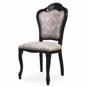 Casa Padrino Luxury Baroque Dining Chair Gray/Black H. 107 cm - Baroque Dining Room Furniture