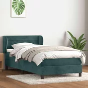 vidaXL vidaXL Box spring postelja z vzmetnico temno zelena 80x220 cm žamet, (22011042)