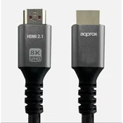 APPROX kabel - HDMI 2.1 kabel muško/muško 1 m (UHD 8K, 4K, FHD, pozlaćen, HDR10, HDCP 2.2, Dolby TrueHD, ARC) APPC62