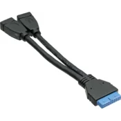 InLine 33445I 2x USB A 19 pin Črno