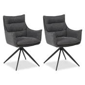 Homestyle4U Oblazinjeni stol, 56x86,5x62 cm, antracit