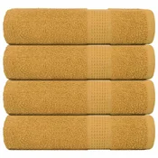 Vidaxl Brisače za roke FROGN 4 kosi zlate 50x100 cm 360 g/m2