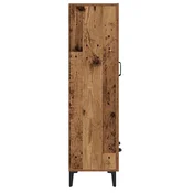 Vidaxl Visoka deska Old Wood 70x31x115 cm Inženirski les