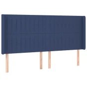 Uzglavlje s ušima plavo 203x16x118/128 cm od tkanine