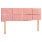 Vidaxl Posteljno vzglavje roza 144x5x78/88 cm žamet