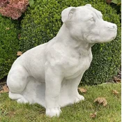 Casa Padrino garden decorative sculpture bull terrier dog gray 44 x 30 x H. 63 cm - Elegant garden decorative stone figure - Decorative animal figure - Garden decorative accessories