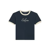 Calvin Klein Jeans Majica nočno modra / off-bela