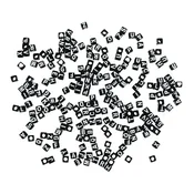 Rayher. Perle črke, plastične, kocke, črne, 5x5mm, 40g