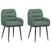 vidaXL vidaXL Jedilni stoli 2 pcs Žamet Morsko zelena 59 x 59,5 x 90 cm, (5000296746)
