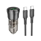 BOROFONE BZ325 avtopolnilec Type C (20W) USB A (18W) PD 38W QC 3.0 s kablom Type C - Type C 1m - črn