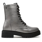Refresh for woman. 17208102-PLOMO Ankle boots 172081 silver (37), Flat, Laces, Zip, Casual