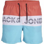 Jack & Jones Moške kopalne hlače Colorblock Oranžna