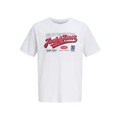 JACK & JONES Majica temno modra / brusnica / bela