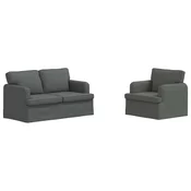 Vidaxl Kavčna garnitura 2 szt. Temno siva 144 x 80 x 85 cm blago