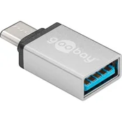 USB 2.0 Adapter [1x Muški konektor USB-C™ - 1x Ženski konektor USB 3.0 tipa A] Srebrna Goobay