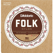 DAddario EJ33 Folk Nylon 80/20 Bronze Clear Nylon Trebles