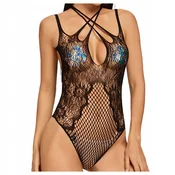 shumee Seksi spodnje perilo, črn bodi z odprtim mednožjem, velikosti S/M/L