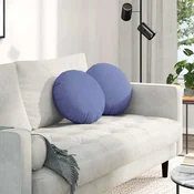 Jastucici za sjedenje 2 pcs Traper plava O40 x 13 cm tkanina
