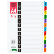Pregradni karton a4 1-12 levia kartonski+pvc jeziček *009131