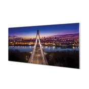 tulup.si Slika na akrilnem steklu Varšava panorama reka most 120x60 cm 4 obešalnika
