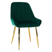 eoshop Jedilni stol, smaragdno/zlato krom-zlato, BISER