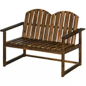 Homestar Vrtna klop za 2 osebi 114x63x86 cm rjava