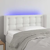 Vidaxl LED posteljno vzglavje belo 93x16x78/88 cm umetno usnje