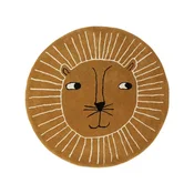 Rjava otroška preproga iz mešanice volne o95 cm Lion – OYOY Mini