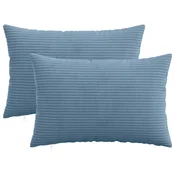 Vidaxl Prevleka za blazino 2 kos HEERLEN Modra 40 x 60 cm korduroy