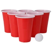 Koopman Set za pivski pong, 24 kosov, 12 rdečih skodelic + 12 žogic
