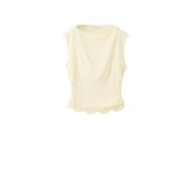 MANGO Top Lacy svetlo bež
