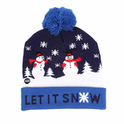 VivoVita Christmas beanie – Božična kapa z LED lučkami, modra - Let It Snow