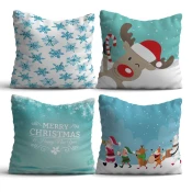 Aberto Design NYXMAS11 Set od 4 dekorativnih jastuka, 43 x 43 cm, Plavi