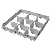 Nastavek za košaro Full Drop 500 x 500 mm, siv, model E1, Cambro, število predelkov: 9 (3 x 3), dimenzije predelka: 150 x 150 mm, svetlo siv, 499 x 499 x (V) 51 mm